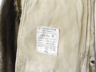 British 1944 dated Battle Dress Blouse, used, Schulterbreite 46 cm, Armlänge 56 cm