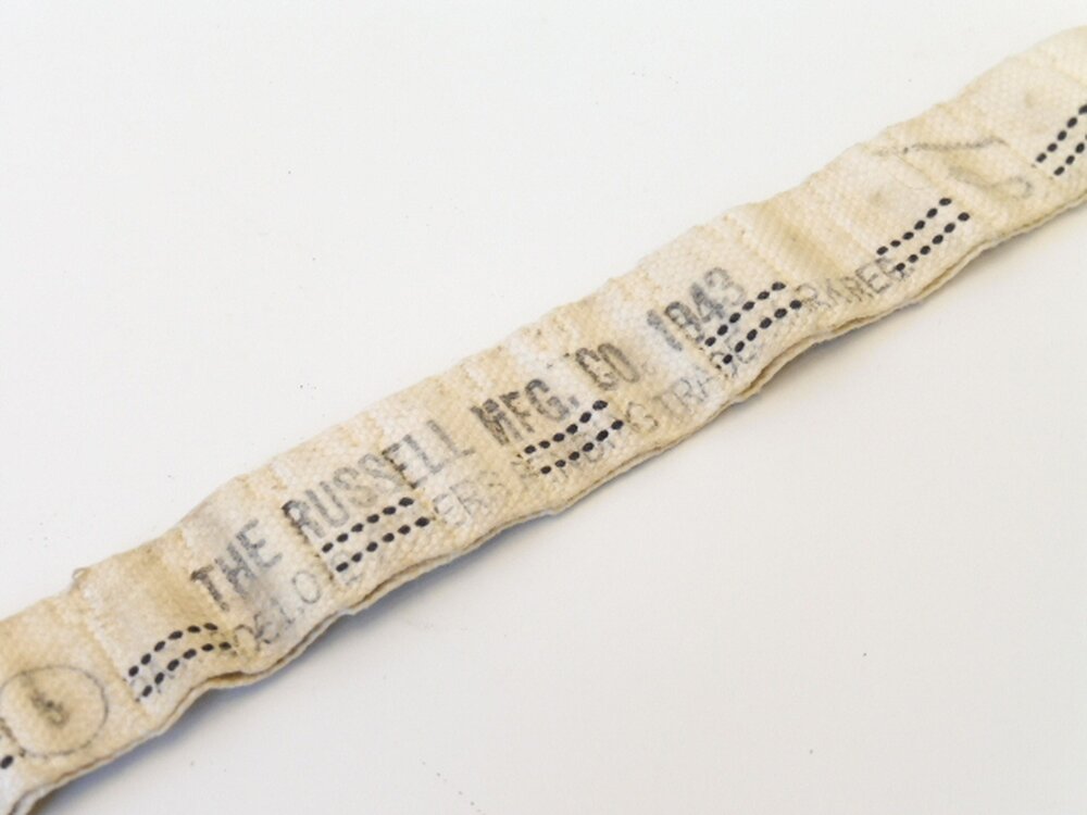 U.S. 1943 dated Browning 30 cal. cloth ammo belt, 45,00