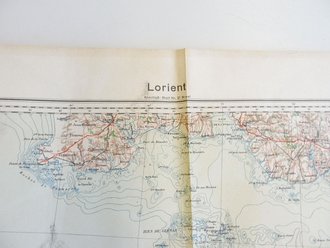 Deutsche Heereskarte Lorient 56 x 80 cm, nach dem Krieg...