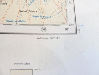 Deutsche Heereskarte Socna  67 x 77 cm, nach dem Krieg Rückseitig nochmals bedruckt " Schwerter zu Pflugscharen"