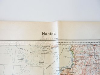 Deutsche Heereskarte Nantes  56 x 79,5 cm, nach dem Krieg...