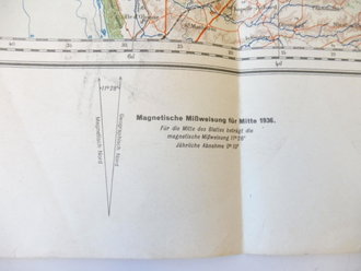 Deutsche Heereskarte Nantes 56 x 80 cm, nach dem Krieg Rückseitig nochmals bedruckt " Schwerter zu Pflugscharen"