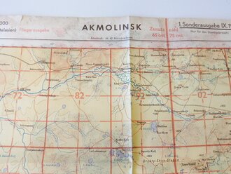 Deutsche Fliegerkarte Akmolinsk 54 x 68 cm, nach dem...