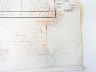 Deutsche Fliegerkarte East Scotland 54 x 65 cm, nach dem Krieg Rückseitig nochmals bedruckt " Schwerter zu Pflugscharen"