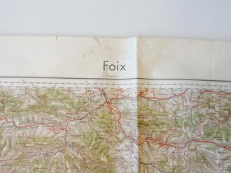 Deutsche Heereskarte Foix 56 x 80 cm, nach dem Krieg...