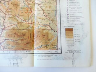 Deutsche Fliegerkarte Sofia 54 x 65 cm, nach dem Krieg Rückseitig nochmals bedruckt " Schwerter zu Pflugscharen"