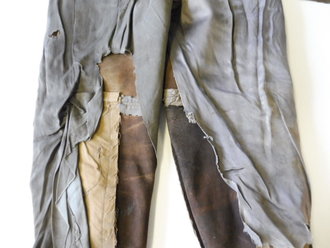 Luftwaffe ,braune Lederhose Reichsverteidigung, die Taschen leider entfernt, alle Reissverschlüsse gängig, Leder weich, Bundweite 90 cm