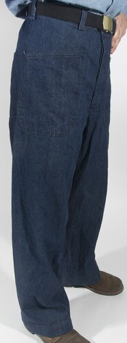 Navy Dungaree Trousers, At the Front