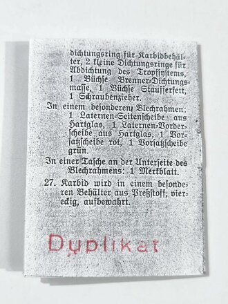 Merkblatt zur Einheitslaterne aus Preßstoff. Einfache Kopie. 1 Stück