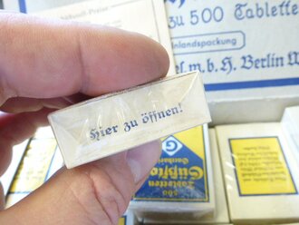 Paket "500 Tabletten Süßstoff Saccarin" ungeöffnet.  Ein Stück aus der originalem Umverpackung