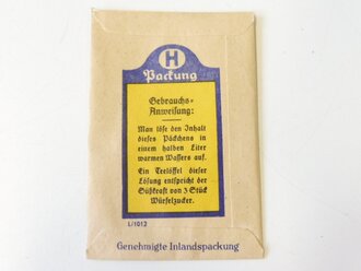 Briefchen "Kristall Süßstoff Saccarin" ungeöffnet.  Ein Stück aus der originalem Umverpackung