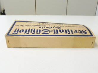 Briefchen Kristall Süßstoff Saccarin H-Packungen ungeöffnet. Ein Stück aus der originalem Umverpackung
