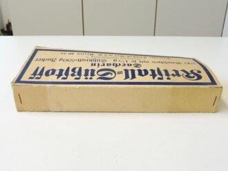 Briefchen "Kristall Süßstoff Saccarin H-Packungen" ungeöffnet. Ein Stück aus der originalem Umverpackung