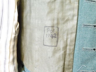 Polizei Dienstrock Gendarmerie, Kammerstück datiert 1942, Armlänge 62 cm, Schulterbreite 45 cm