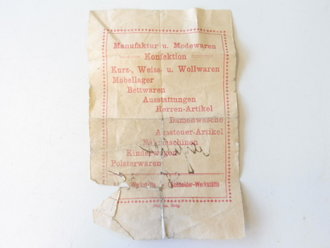 " Jungvolk Hose " Schneideranfertigung in sehr gutem Zustand, dazu der originale Kaufbeleg der sich in einer der Taschen befand, Bundweite 64 cm