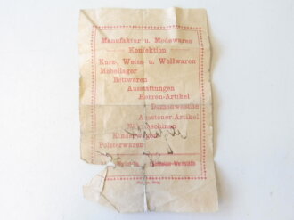 " Jungvolk Hose " Schneideranfertigung in sehr gutem Zustand, dazu der originale Kaufbeleg der sich in einer der Taschen befand, Bundweite 64 cm