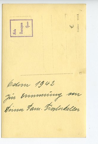 Studioaufnahme eines Abgehörigen der Waffen SS mit Familie  im Postkartenformat