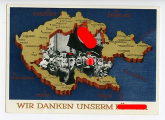 Ansichtskarte "Wir danken unserem Führer", datiert 1938