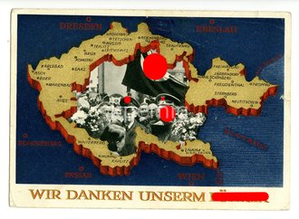 Ansichtskarte "Wir danken unserem Führer", datiert 1939