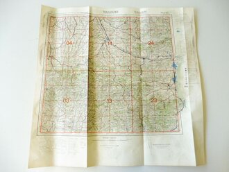 Deutsche Fliegerkarte Toulouse 60 x 62 cm, nach dem Krieg Rückseitig nochmals bedruckt " Schwerter zu Pflugscharen"