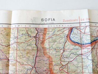 Deutsche Fliegerkarte Sofia 54 x 65 cm, nach dem Krieg...