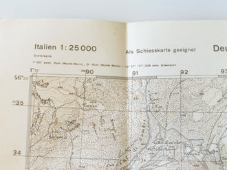 Deutsche Heereskarte Cavalese, Italien, Maße 45 x 50 cm, datiert 1943