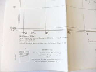 Deutsche Heereskarte Grado, Italien, Maße 45 x 50 cm, datiert 1944