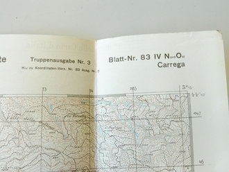 Deutsche Heereskarte Caregga, Italien, Rückseitig bedruckt mit italienischer Karte Predappio, Maße 45 x 50 cm, datiert 1943