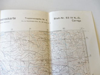 Deutsche Heereskarte Caregga, Italien, Rückseitig bedruckt mit italienischer Karte Predappio, Maße 45 x 50 cm, datiert 1943