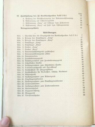 Luftwaffe, " FL. Bordfunkgerät FuG X k1L. DIN A5, 61 Seiten plus Anlagen