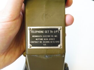 U.S. 1967 dated Telephone Set TA-1/PT in Case with strap, Original paint, not tested