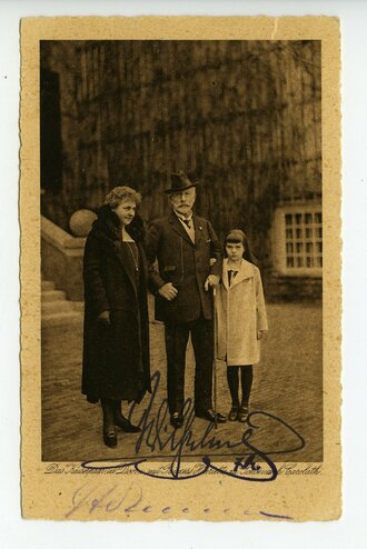 Ex Kaiser Wilhelm, gestempelte Unterschrift auf Fotopostkarte aus Haus Doorn