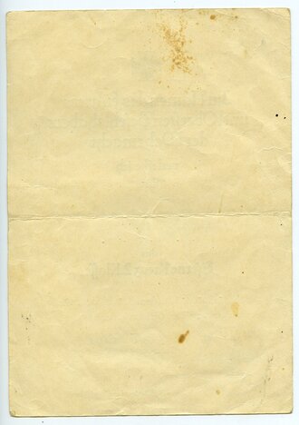 Sepp Dietrich Kommandeur Leibstandarte, eigenhändige Unterschrift auf Verleihungsurkunde zum Eisernen Kreuz 2.Klasse datiert 1943