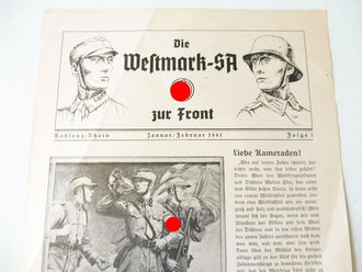 " Die Westmark SA zur Front" Folge 1 vom Januar/Februar 1941. DIN A4, 4 Seiten