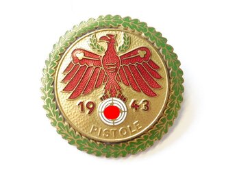 Standschützenverband Tirol-Vorarlberg. Gaumeisterabzeichen "Pistole" in Gold 1943