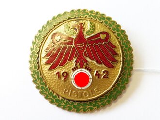 Standschützenverband Tirol-Vorarlberg. Gaumeisterabzeichen "Pistole" in Gold 1942
