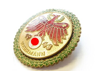 Standschützenverband Tirol-Vorarlberg. Gaumeisterabzeichen "Wehrmann" in Gold 1943