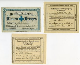 Deutscher Verein des Blauen Kreuzes, Mitgliedskarte von...