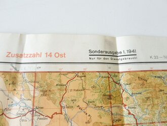 Deutsche Fliegerkarte Split 54 x 65 cm, nach dem Krieg...