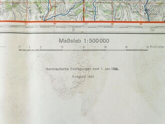 Deutsche Fliegerkarte Toulouse 60 x 62 cm, nach dem Krieg Rückseitig nochmals bedruckt " Schwerter zu Pflugscharen"