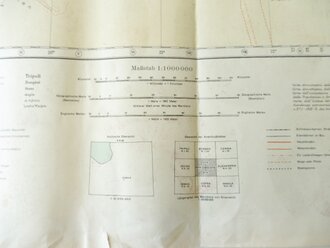 Deutsche Heereskarte Augila 67 x 77 cm, nach dem Krieg Rückseitig nochmals bedruckt " Schwerter zu Pflugscharen"