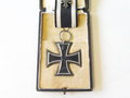 Eisernes Kreuz 2. Klasse 1914 mit emaillierter Miniatur im Etui.
