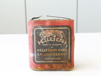 Dänemark, Luftsauerstoff Batterie 2. Weltkrieg " Hellesens", passend auch für Deutsche Taschenlampen