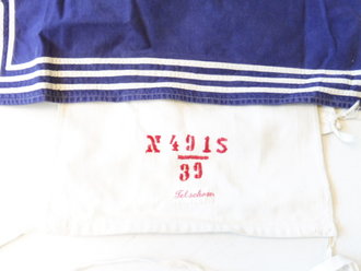 Kriegsmarine Hemdenkragen, so zum blauen Hemd und auf befehl auch zum Arbeitshemd getragen. Leicht getragenes Stück
