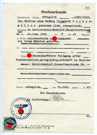 Leibstandarte Adolf Hitler, Konvolut eines im Juni 1944 bei Caen ( Invasionsfront ) Gefallenen. 