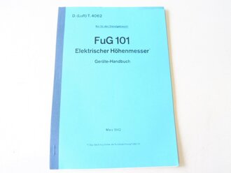 REPRODUKTION Elektrischer Höhenmesser FuG 101 . DIN A4 , 33 Seiten plus Anlagen