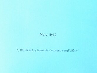 REPRODUKTION Elektrischer Höhenmesser FuG 101 . DIN A4 , 33 Seiten plus Anlagen