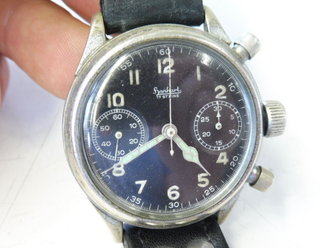 Luftwaffe Hanhart Fliegerchronograph, läuft einwandfrei, Armband REPRO, Glas vermutlich gewechselt