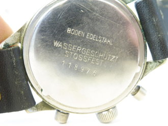 Luftwaffe Hanhart Fliegerchronograph, läuft einwandfrei, Armband REPRO, Glas vermutlich gewechselt
