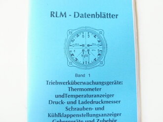 REPRODUKTION RLM Datenblätter Band 1, Triebwerküberwachungsgeräte. DIN A5, 62 Seiten